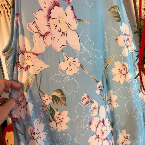 Floral Blue Maxi Dress - Picture 2 of 4